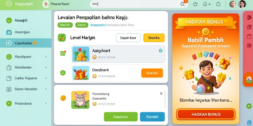 Tampilan utama IDNSERU dengan pilihan mode permainan.